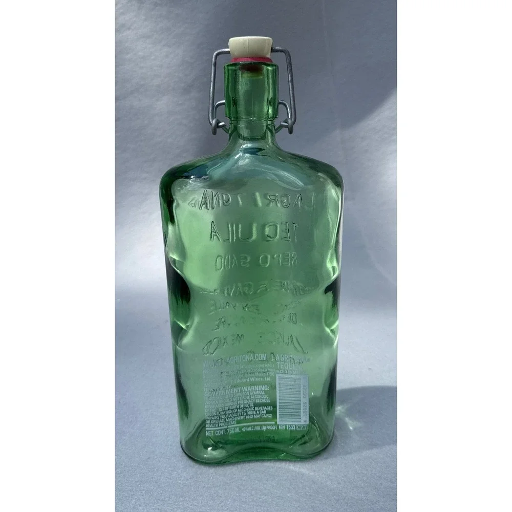 La Gritona Tequila Reposado Empty Bottle 750ml Green Glass Excellent Swing Top